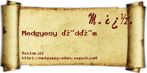 Medgyesy Ádám névjegykártya
